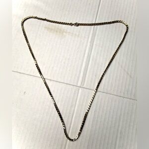 Vintage Curb Link Chain Necklace Unisex Men’s Women’s Gold Tone Cuban 80s